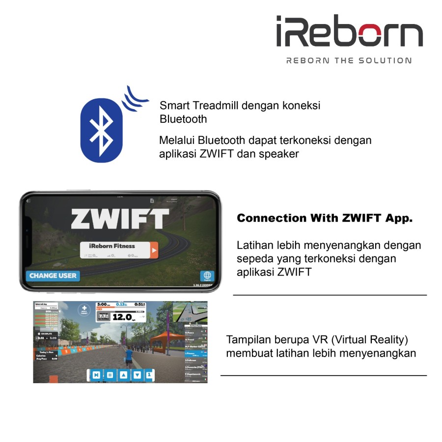 IREBORN - New Alat Olahraga Fitness Gym Walking Pad Treadmill Listrik Elektrik iReborn Florence Auto Incline - Image 3