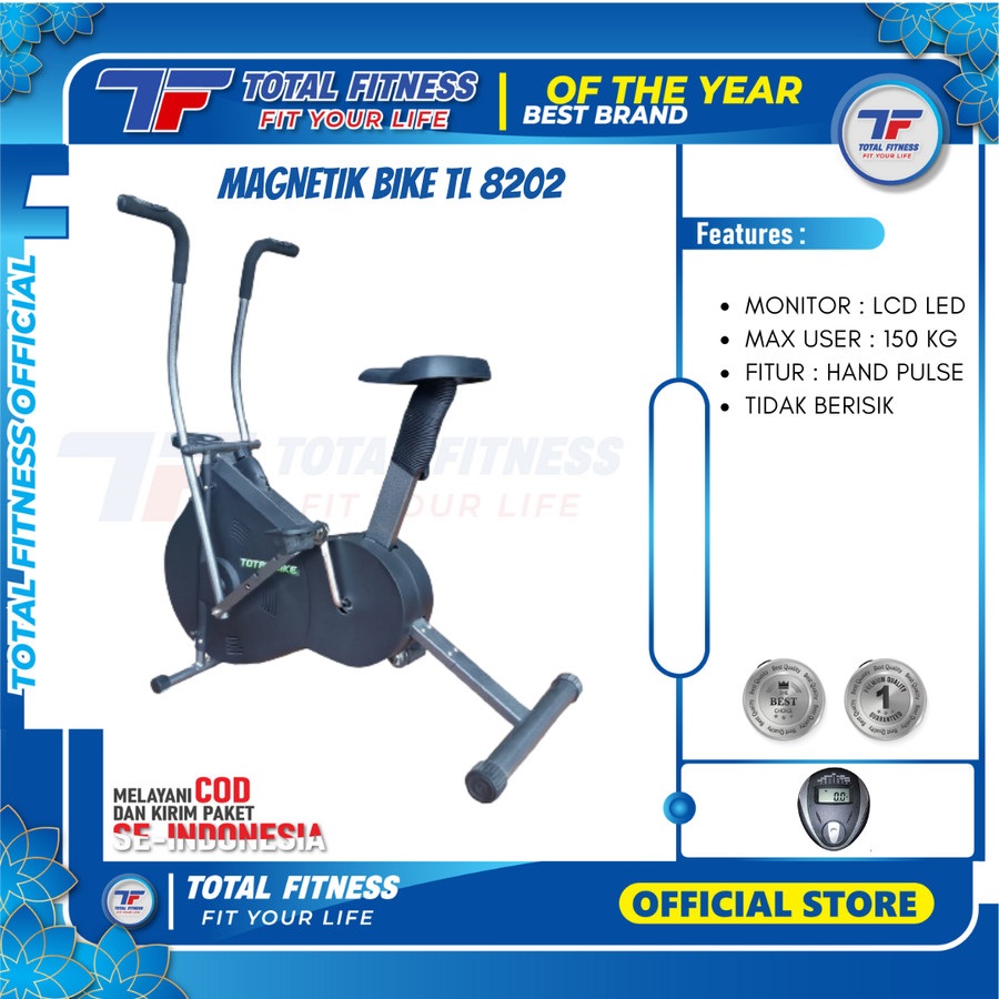 TOTAL GYM - New Alat Olahraga Fitness Gym Sepeda Statis Fitness Total TL 8202 Air Static Bike Spinning Cardio - Image 2