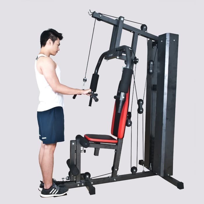 TOTAL GYM - New Alat Olahraga Fitness Gym Total Health Homegym 1 Sisi TL HG 008 With Cover Plus Beban 50 Kg - Image 8