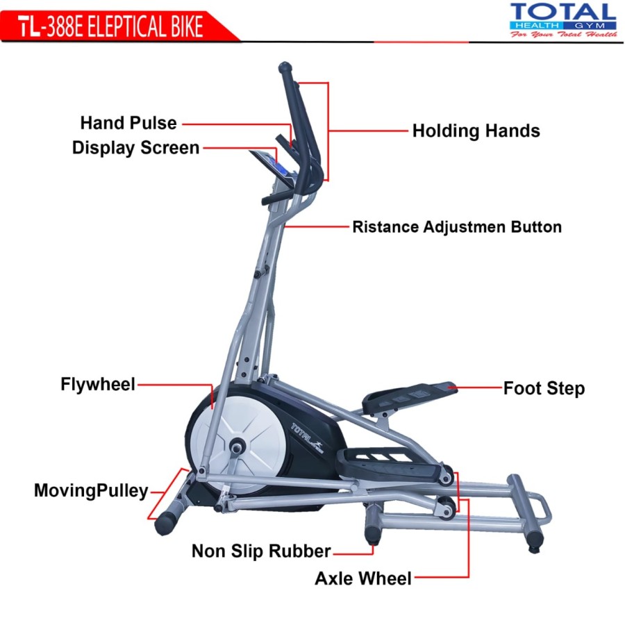 TOTAL GYM - New Alat Kesehatan Olahraga Fitness Sepeda Big Elliptical Bike Crosstrainer Magnetic TL 388 E - Image 3