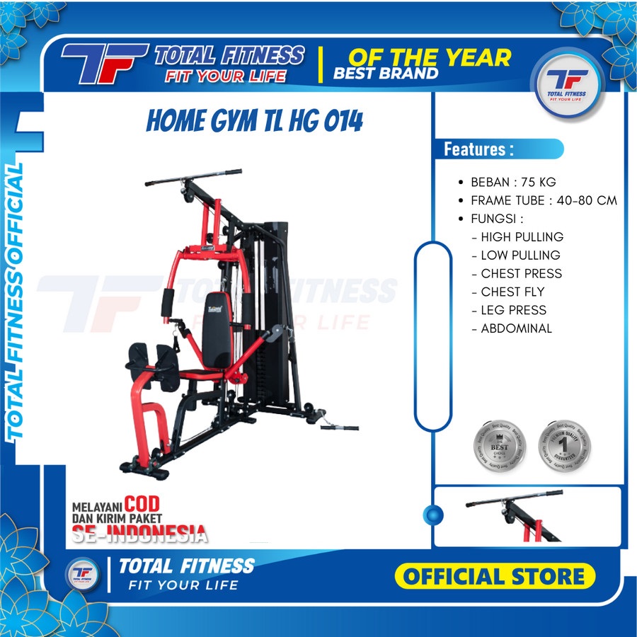 TOTAL GYM - New Alat Olahraga Fitness Home Gym 1 Sisi Total TL HG-014 - Image 2