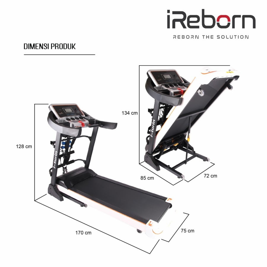IREBORN - New Alat Olahraga Fitness Gym Walking Pad Treadmill Listrik iReborn i Turin M5 Auto Incline - Image 2
