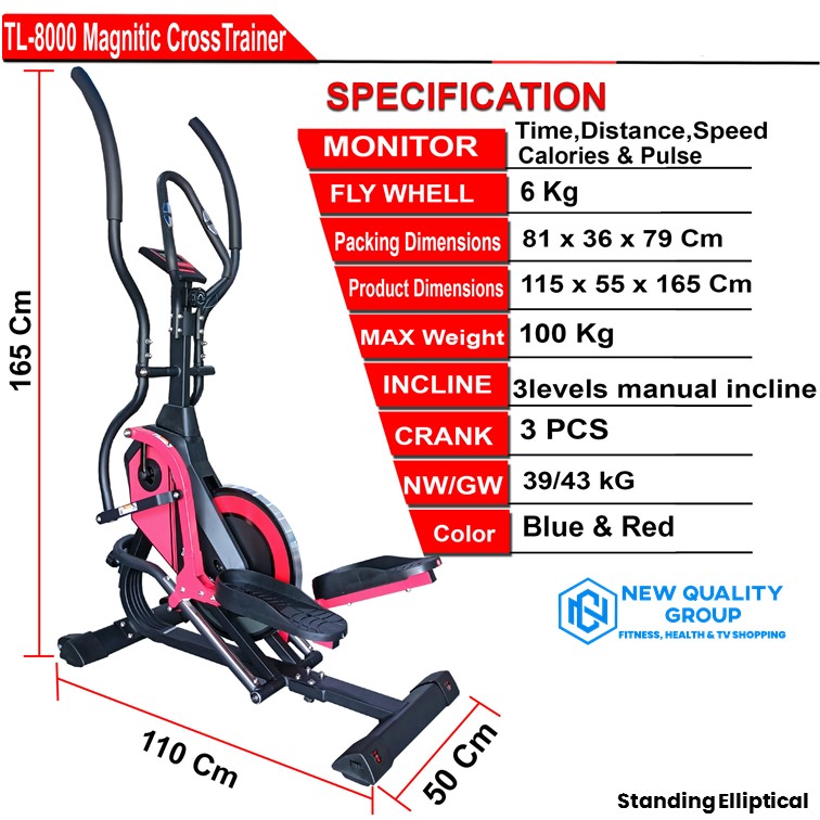 TOTAL GYM - New Alat Olahraga Fitness Gym Sepeda Elliptical Standing Static Bike Crosstrainer Magnetic Total TL 8000 - Image 4