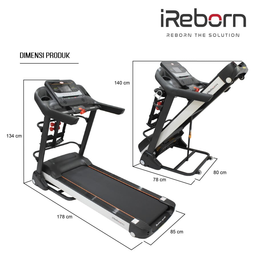 IREBORN - New Alat Olahraga Fitness Gym Walking Pad Treadmill Listrik Elektrik iReborn Torino Auto Incline - Image 2
