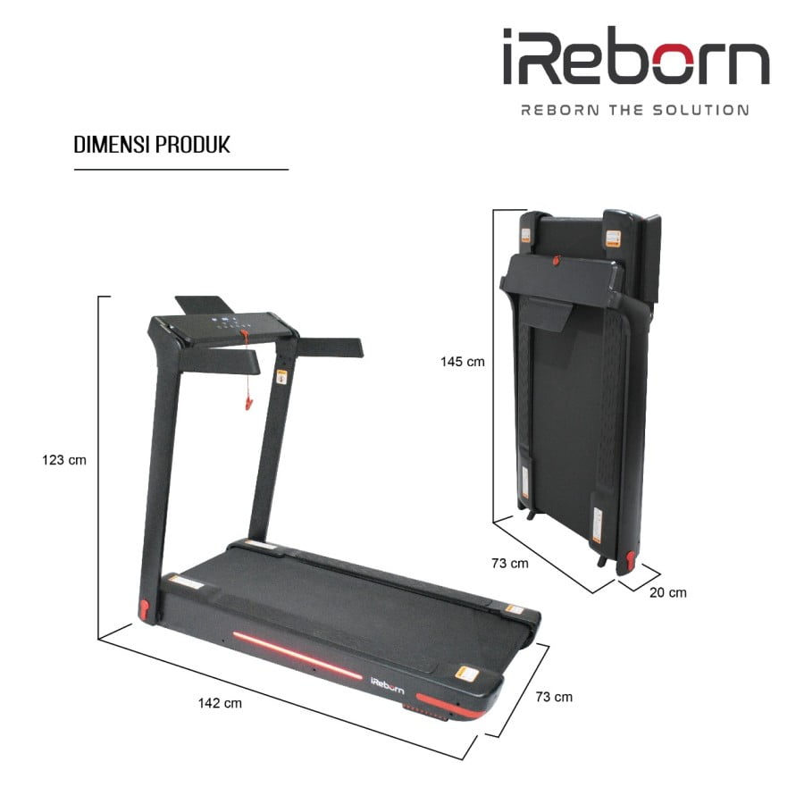 IREBORN - New Alat Olahraga Fitness Gym Walking Pad Treadmill Listrik iReborn i Smart - Image 2