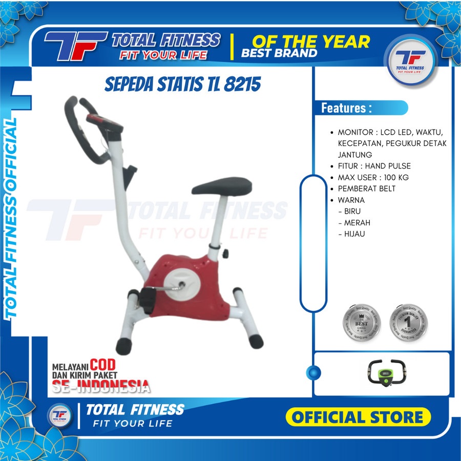 TOTAL GYM - New Alat Olahraga Fitness Gym Sepeda Statis Fitness Total TL 8215 RC Static Bike Belt Mini Bike - Image 4