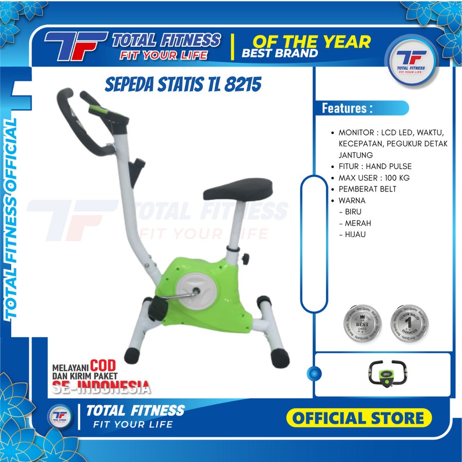 TOTAL GYM - New Alat Olahraga Fitness Gym Sepeda Statis Fitness Total TL 8215 RC Static Bike Belt Mini Bike - Image 5