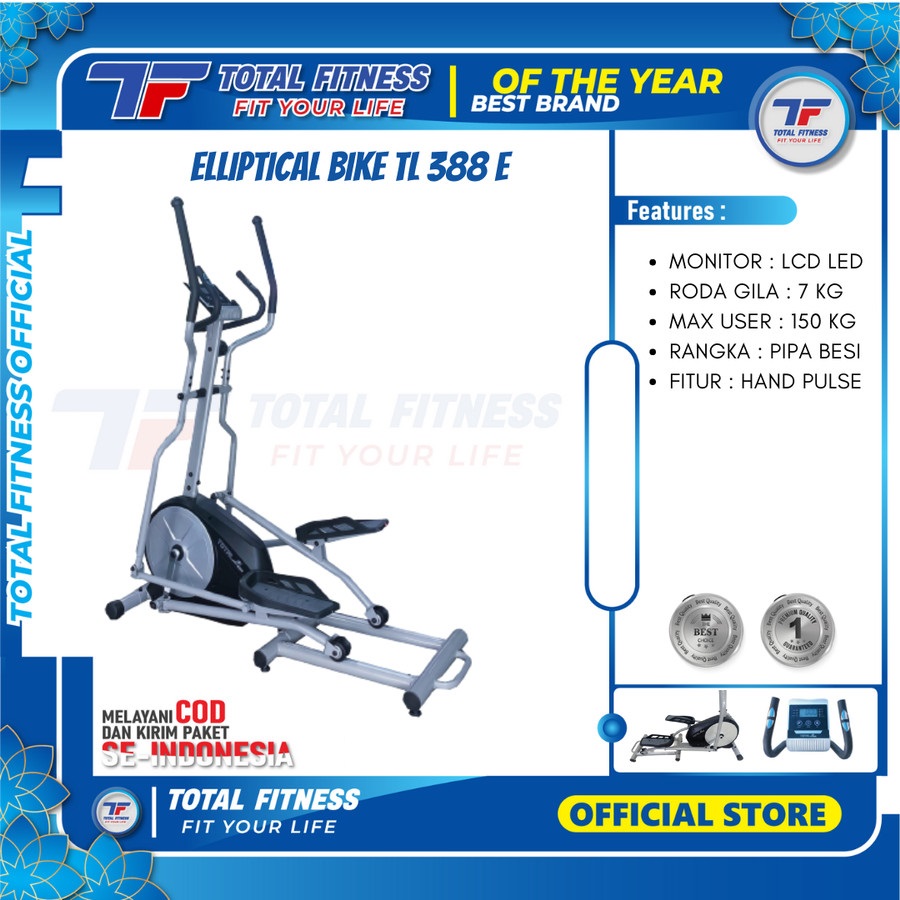 TOTAL GYM - New Alat Kesehatan Olahraga Fitness Sepeda Big Elliptical Bike Crosstrainer Magnetic TL 388 E - Image 2