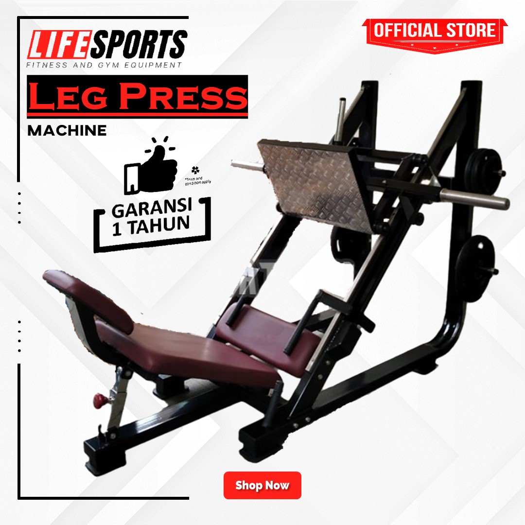 LIFESPORTS - New Alat Olahraga Fitness Gym Angled Leg Press Machine Komersial - Image 2