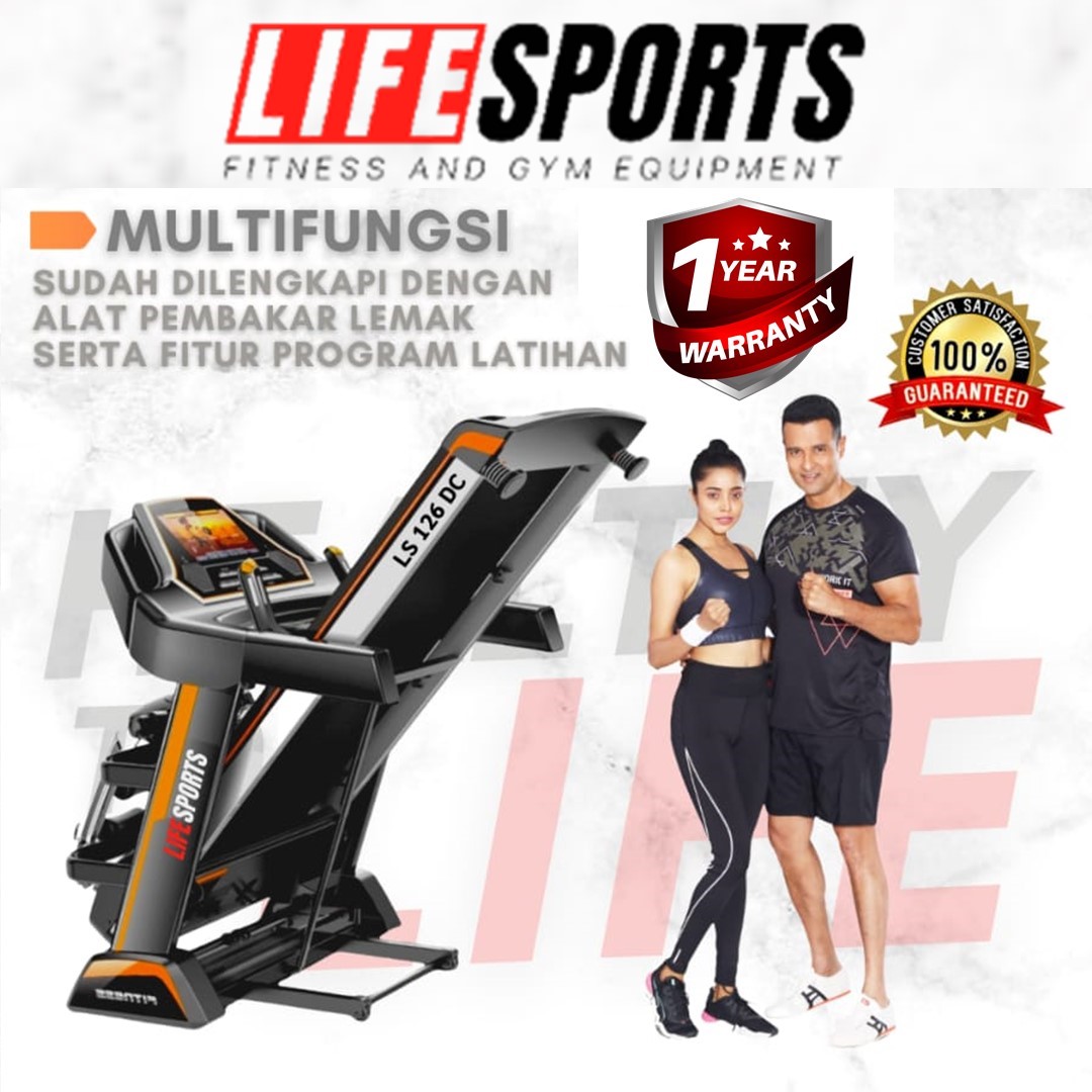 LIFESPORTS - New Alat Olahraga Fitness Sport Gym Smart Walking Pad Treadmill Listrik Elektrik Motorizhed Lifesports LS 126 DC Motor 3,5 HP Auto Incline - Image 2