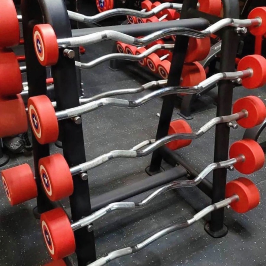LIFESPORTS - New Alat Olahraga Fitness Sport Gym Straight EZ Barbell Captain America Set Plus Rack Dumbbell Set Lifesports - Image 4