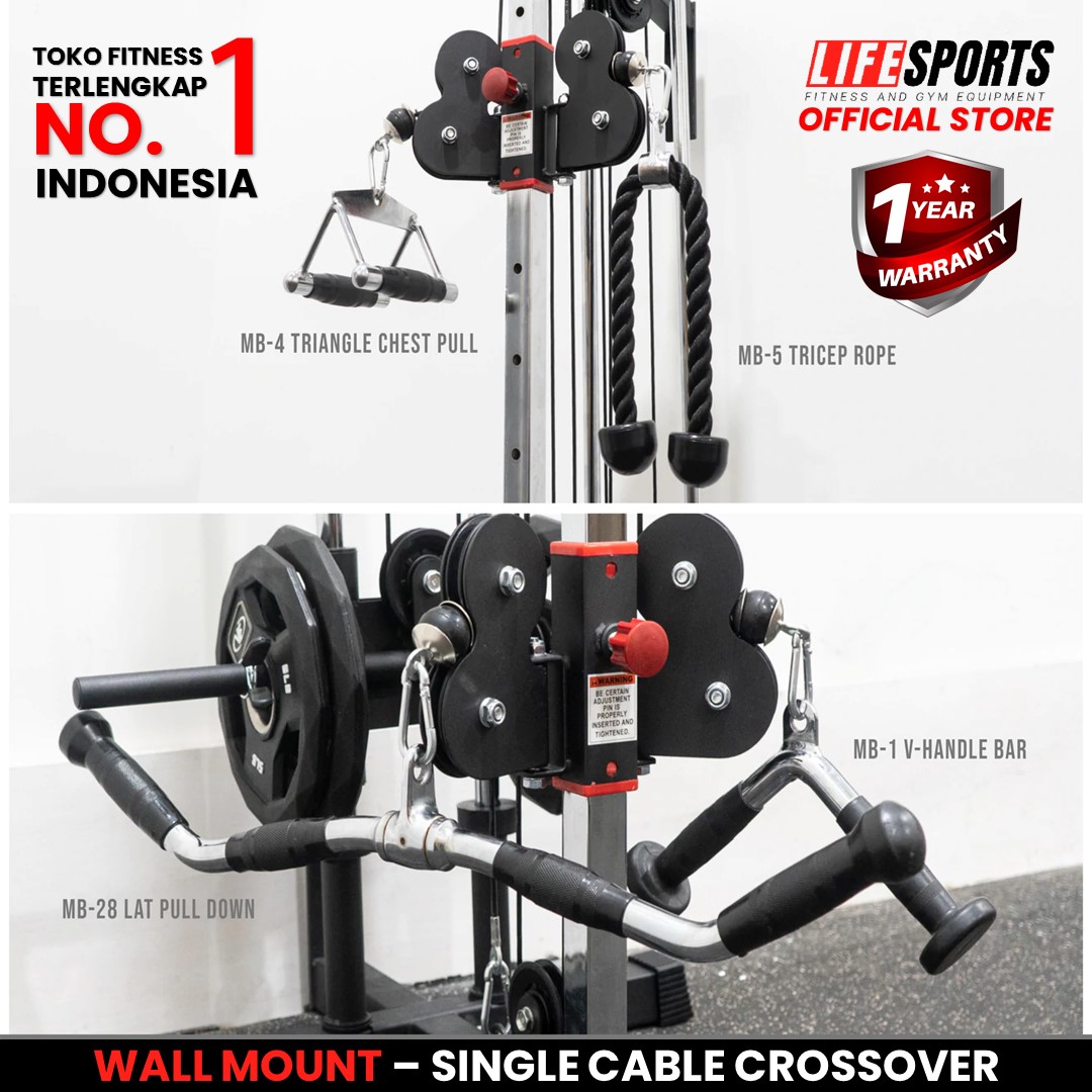 LIFESPORTS - New Alat Olahraga Fitness Sport Gym Wall Mount Single Cable Crossover Homegym Lifesports - Image 8