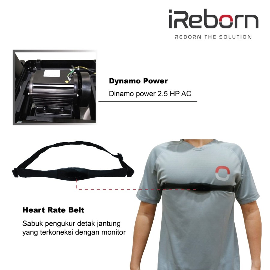 IREBORN - New Alat Olahraga Fitness Gym Treadmill Listrik Elektrik Commercial iReborn X8 Auto Incline - Image 8