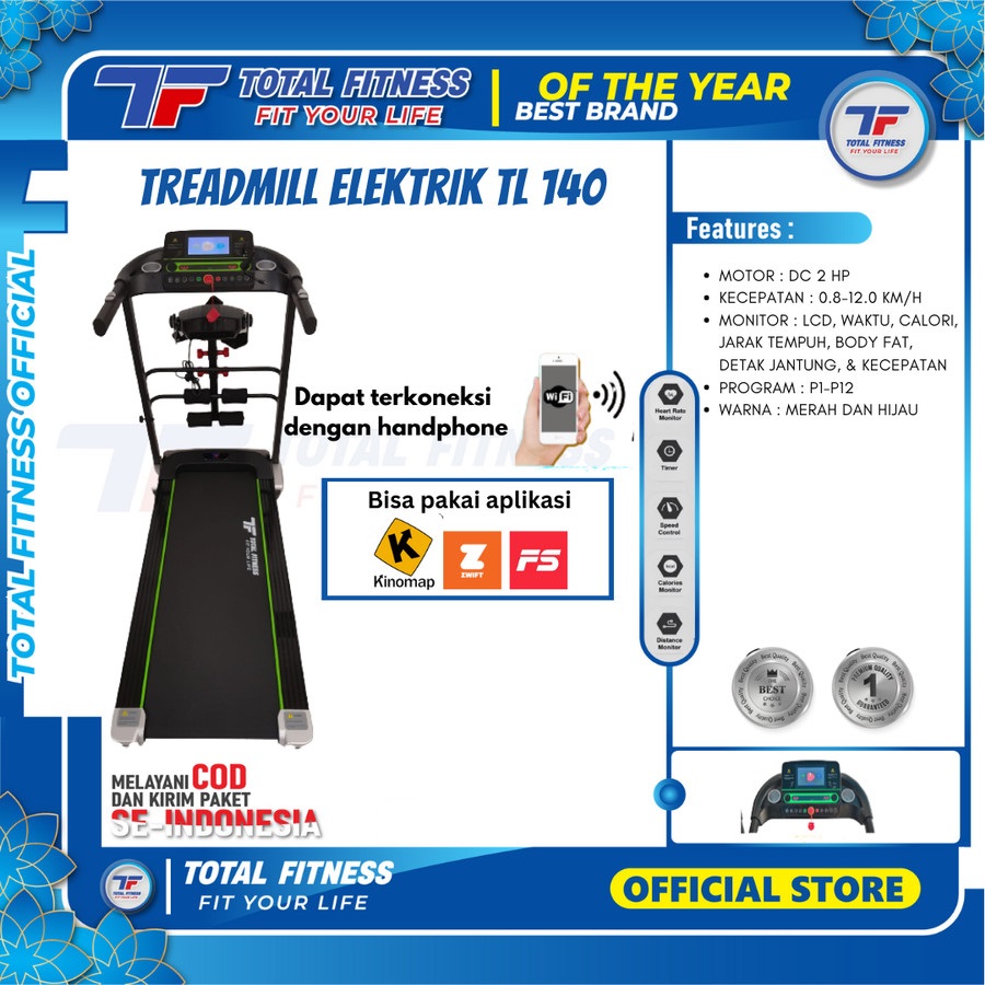 TOTAL GYM - New Alat Olahraga Fitness Gym Walking Pad Treadmill Listrik Elektrik Total TL 140 - Image 2